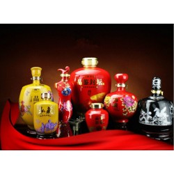 陜西太白瓷器酒瓶5斤裝定做，粉彩陶瓷酒瓶1斤裝批發(fā)